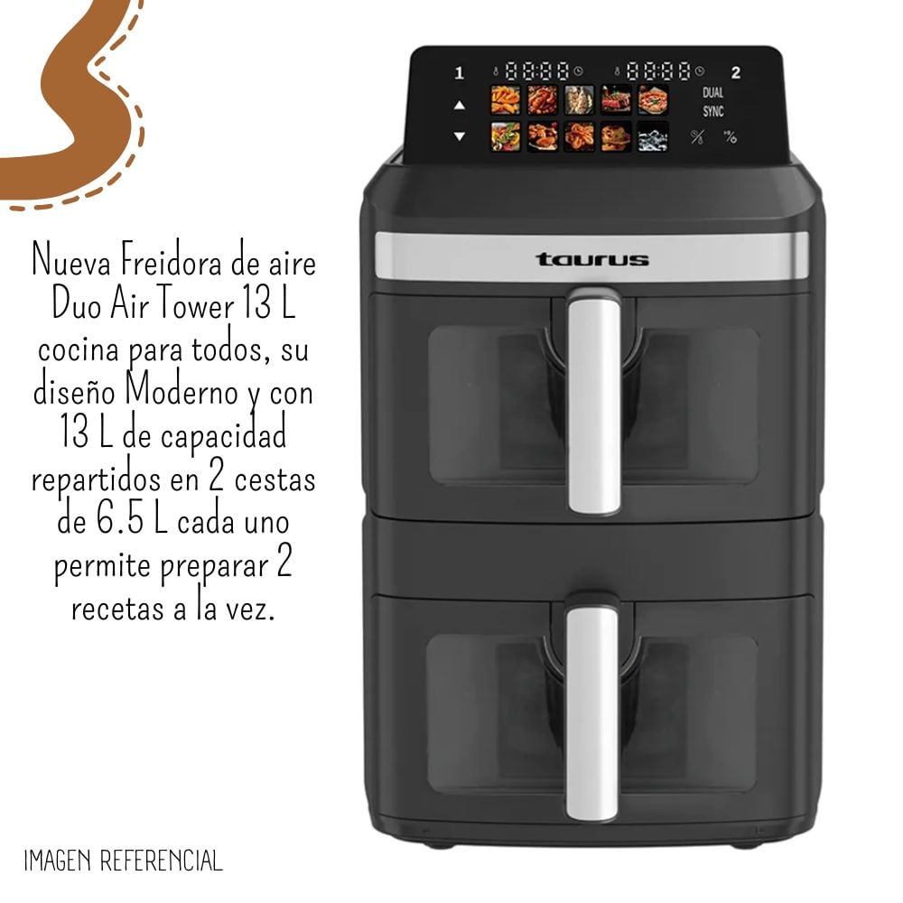 FREIDORA DE AIRE TAURUS DUO AIR TOWER 13L – PE9720200A - 3