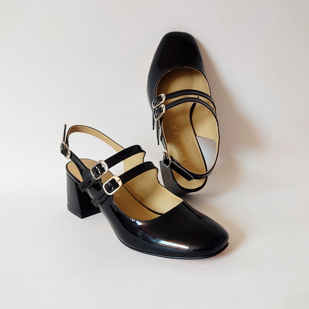 ZAPATOS CASUALES MUJER IRISABA CUERO NEGRO BRILLANTE REBECA - 1