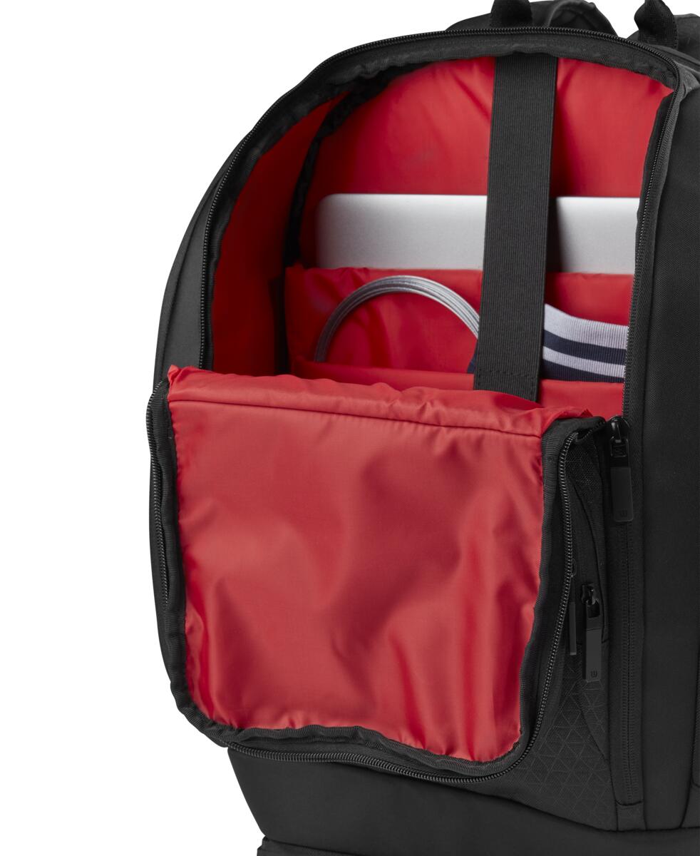 MOCHILA DE TENIS WILSON CLASH V3 BACKPACK BLACK/INFRARED - 6