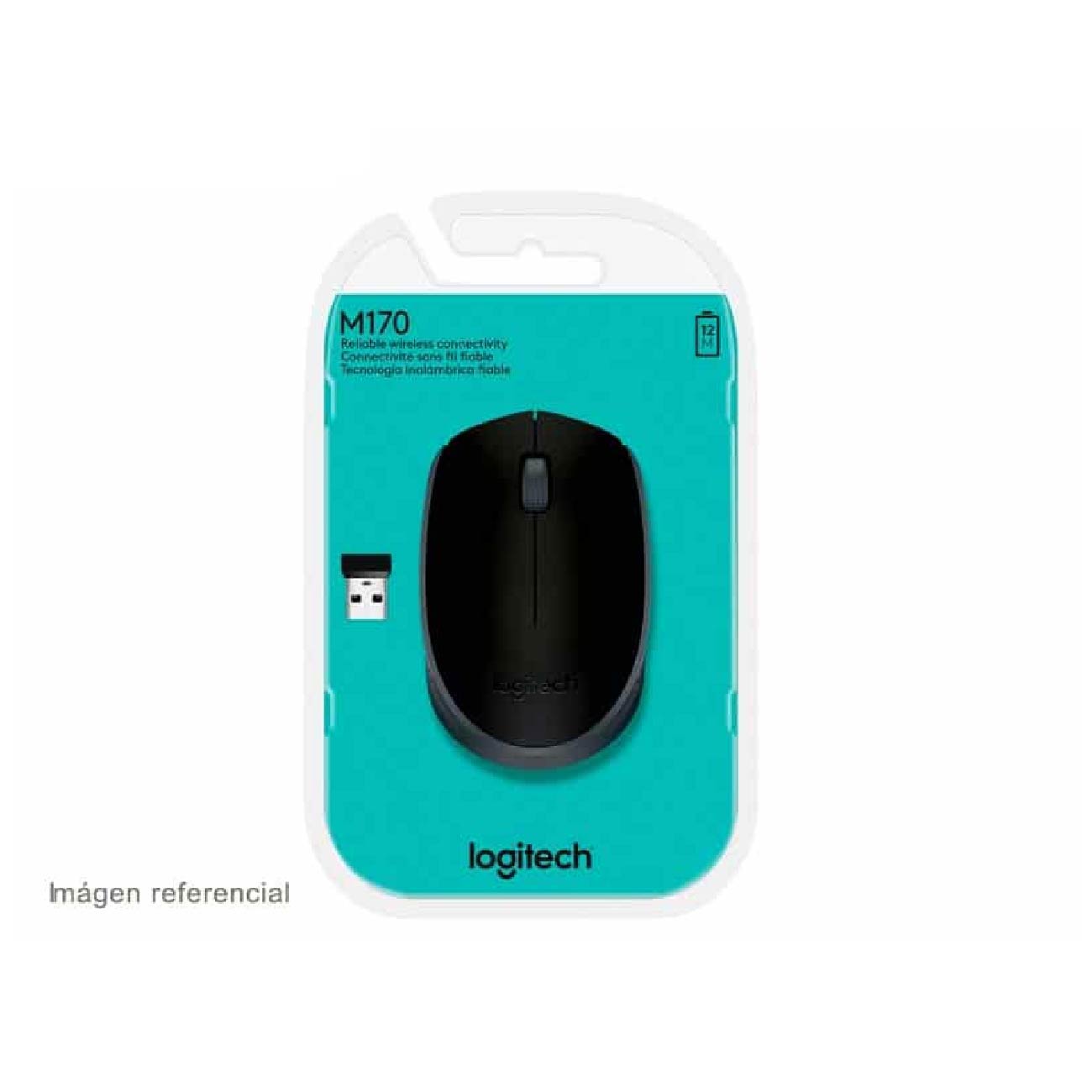 MOUSE LOGITECH INALÁMBRICO M170 NEGRO - 5