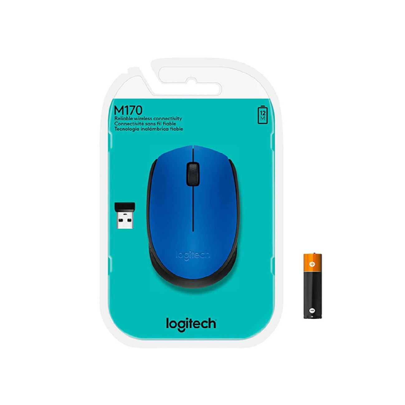 MOUSE LOGITECH INALÁMBRICO M170 AZUL - 3
