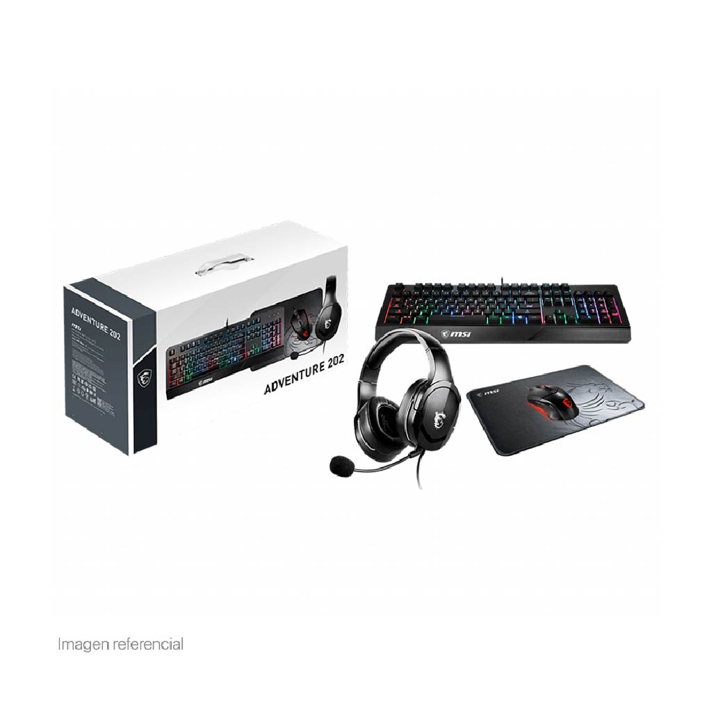 TECLADO MSI COMBO GAMER MOUSE AUDÍFONOS PAD ADVENTURE 202 US - 1
