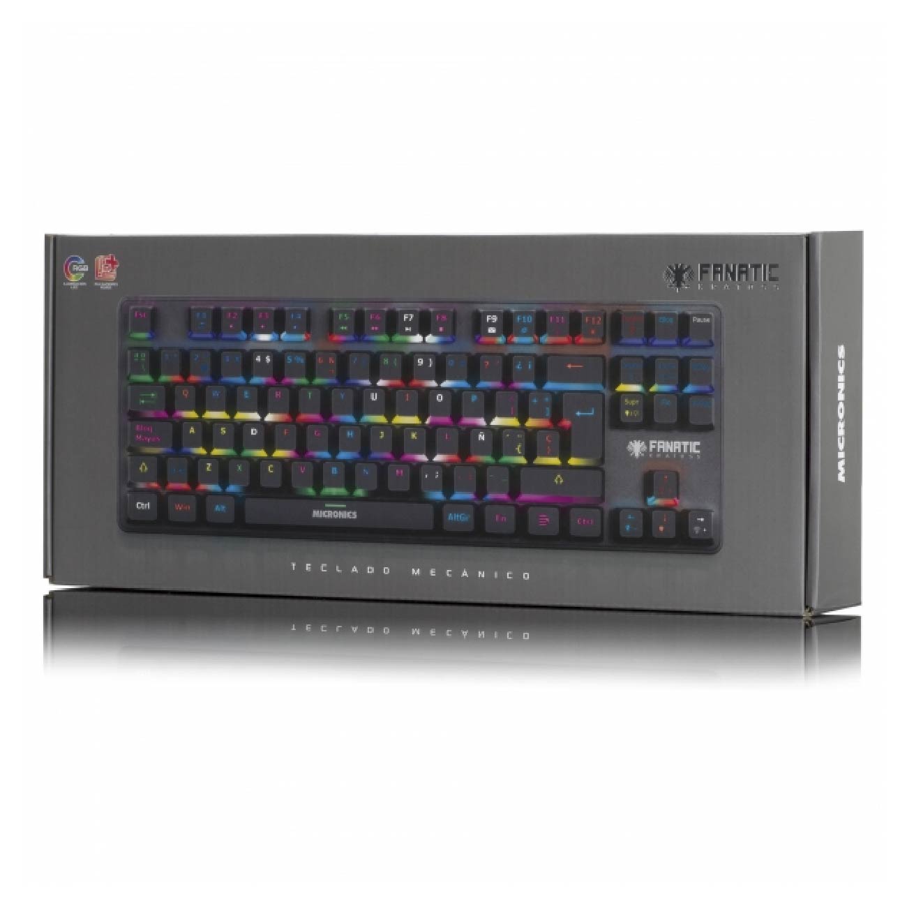 TECLADO WINDOWS Y OTROS MICRONICS KRATOSS MECÁNICO FANATIC FK1008 RGB - 5