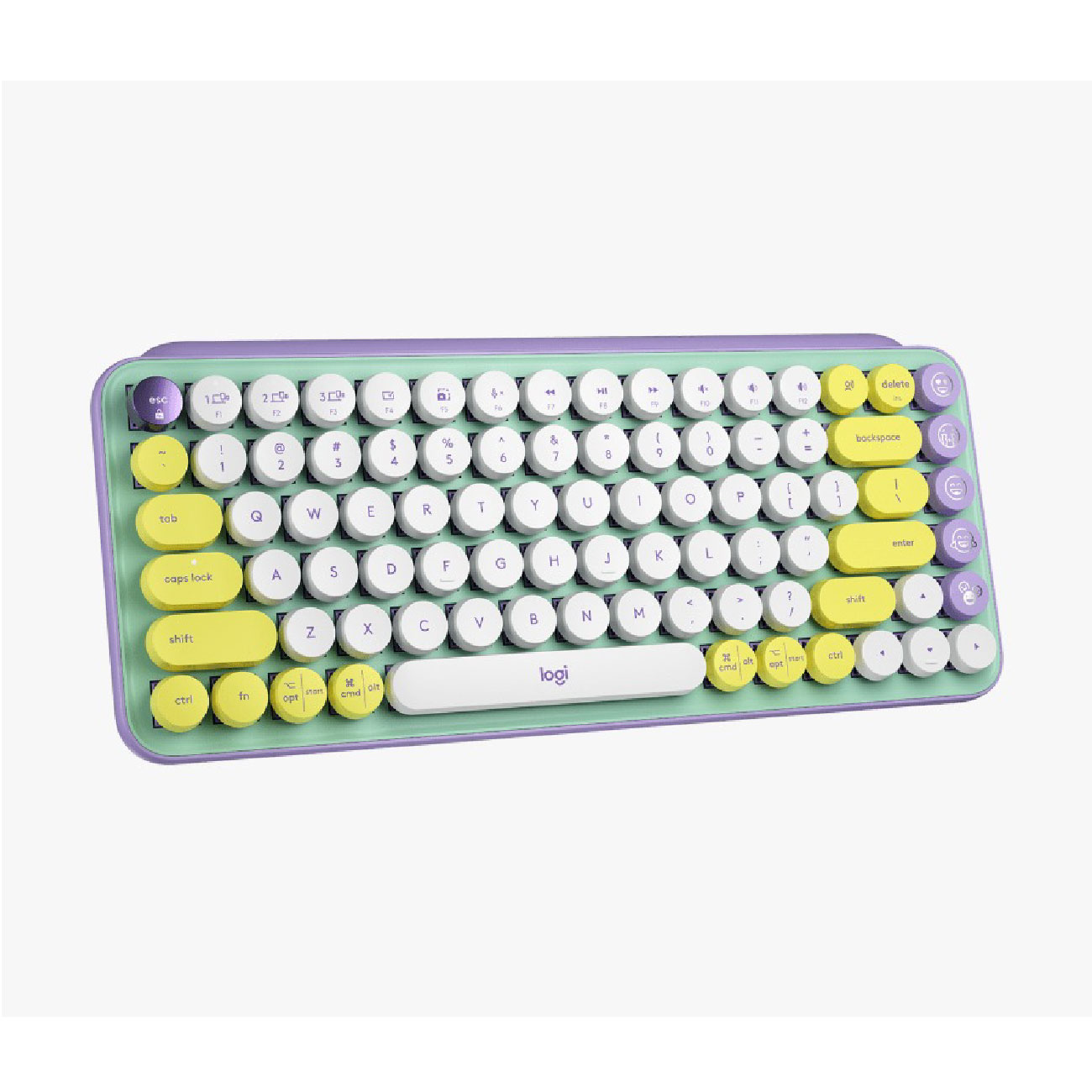 TECLADO INALÁMBRICO LOGITECH POP KEYS BLUETOOTH LILA VERDE - 1
