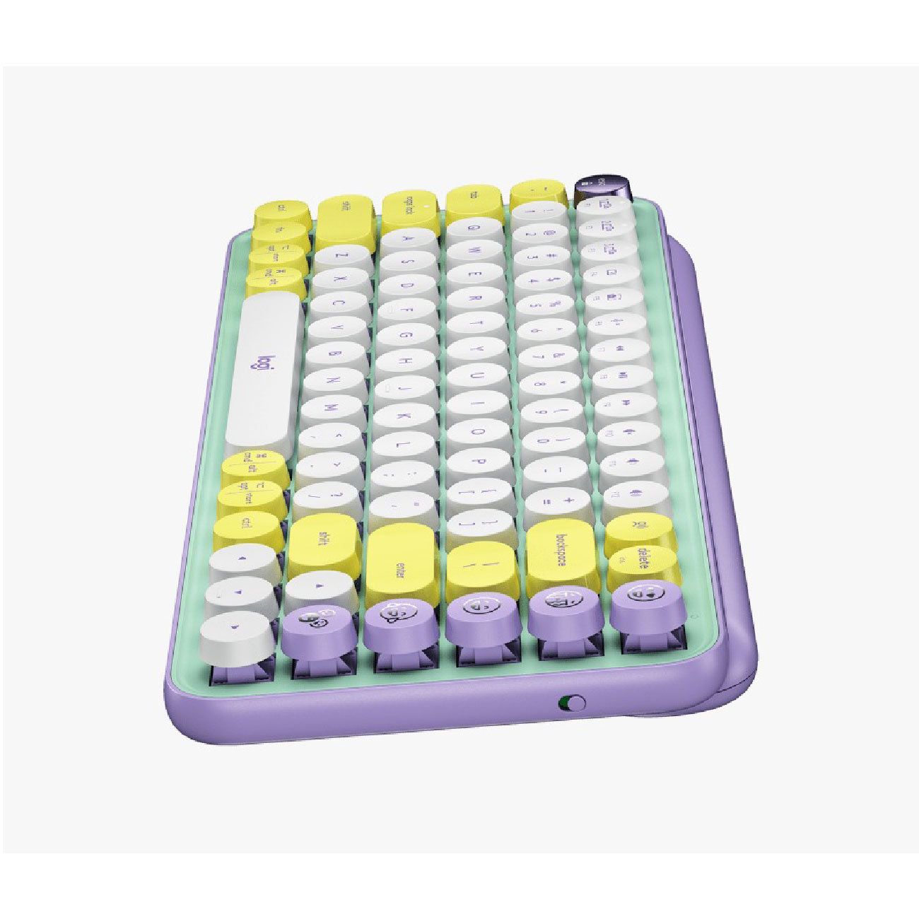 TECLADO INALÁMBRICO LOGITECH POP KEYS BLUETOOTH LILA VERDE - 4