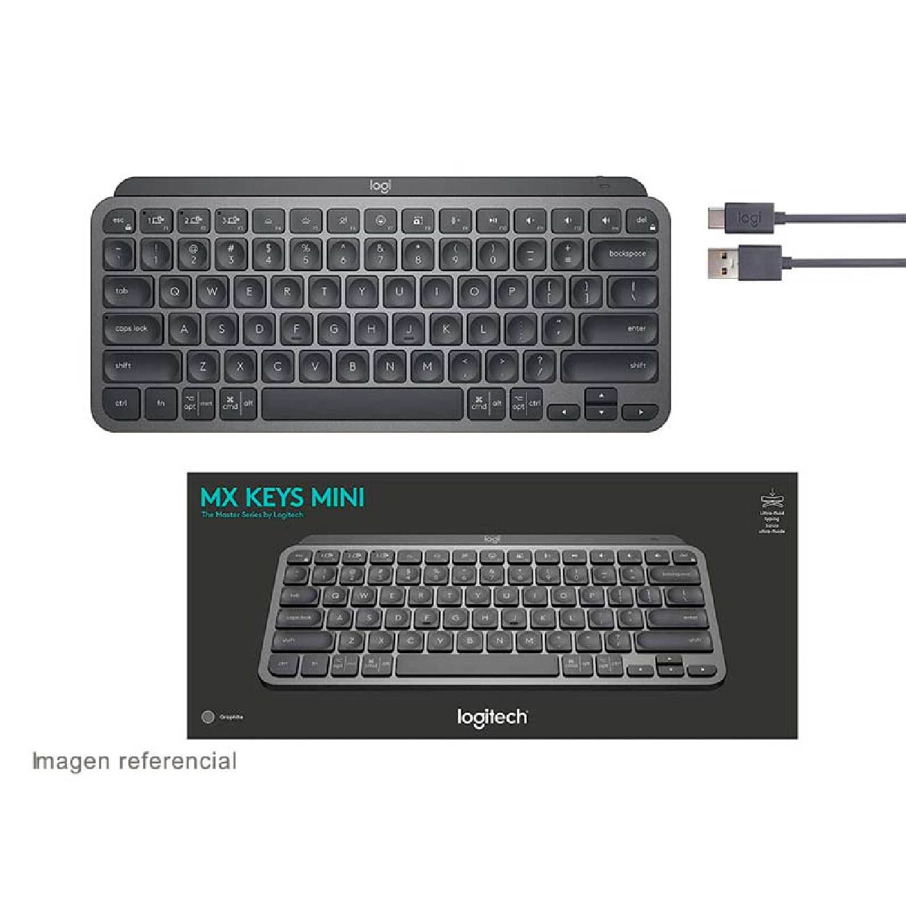 TECLADO LOGITECH MX KEYS MINI MULTI-DEVICE BT ILUMINADO NEGRO - 4
