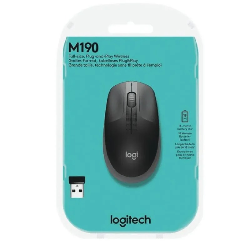 MOUSE LOGITECH M190 INALAMBRICO NEGRO - 4