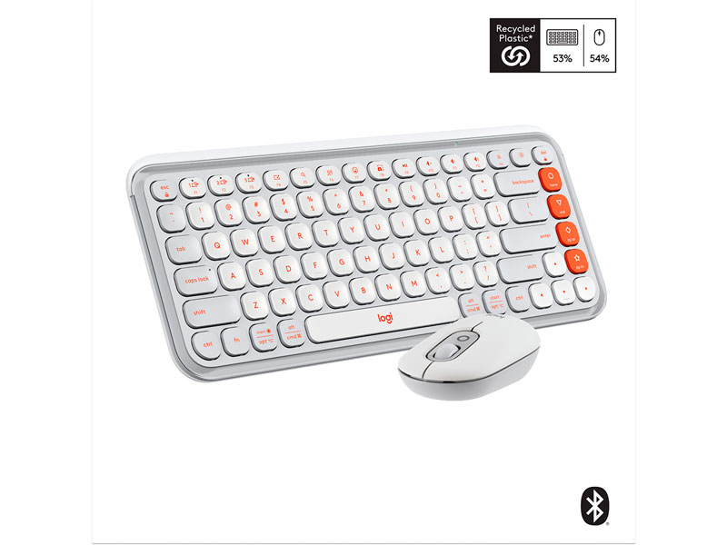 TECLADO + MOUSE LOGITECH POP ICON COMBO OFF BLANCO - 2