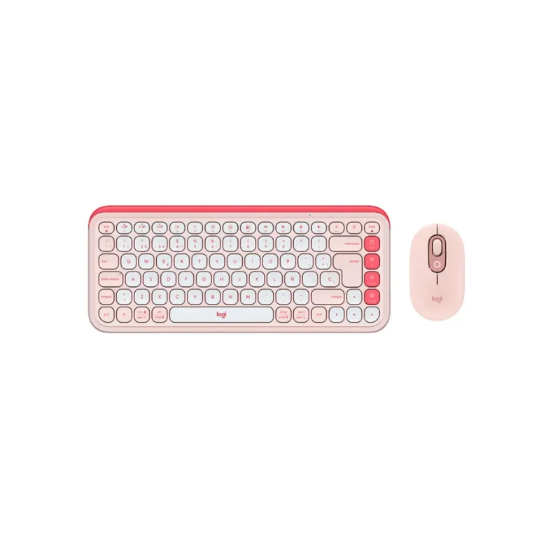 TECLADO + MOUSE LOGITECH POP ICON COMBO ROSE - 1