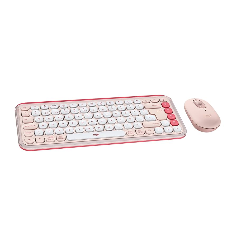 TECLADO + MOUSE LOGITECH POP ICON COMBO ROSE - 2