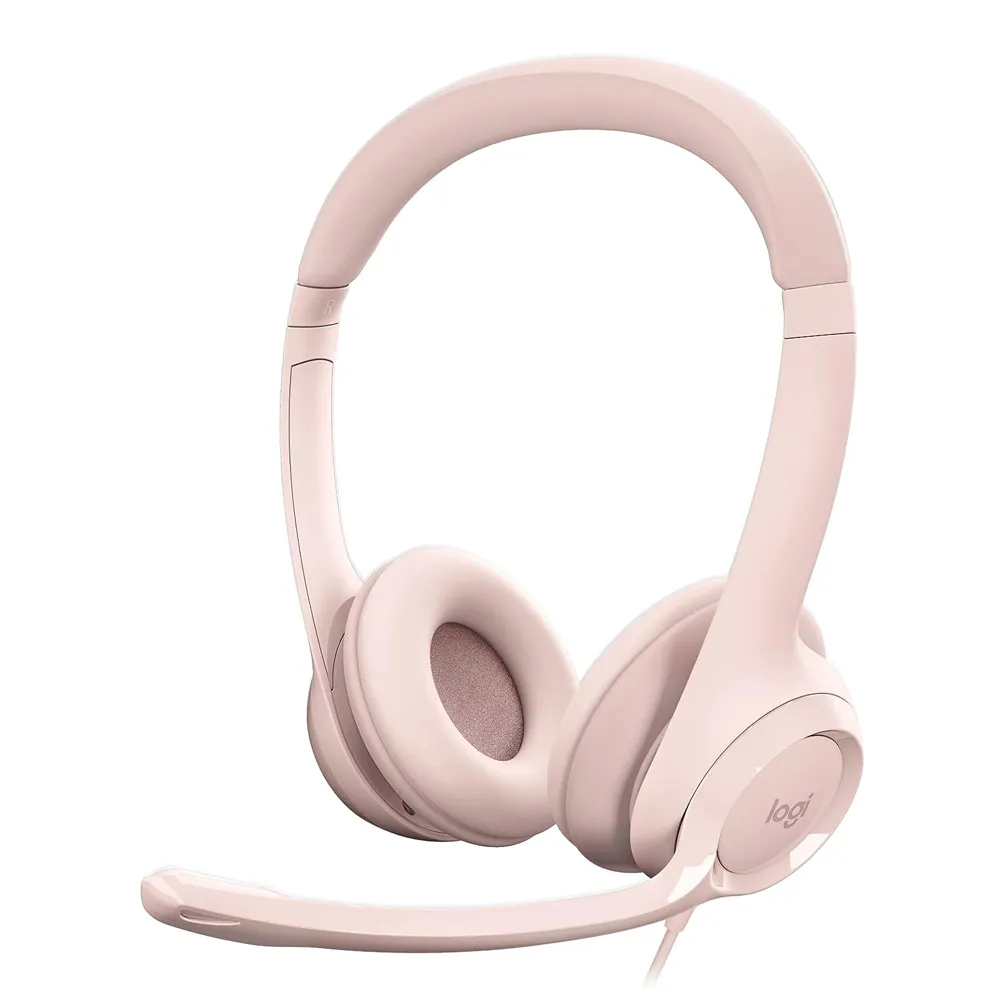 AUDIFONO CON MICROFONO LOGITECH H390 USB NOISE CANCELLING ROSE - 1