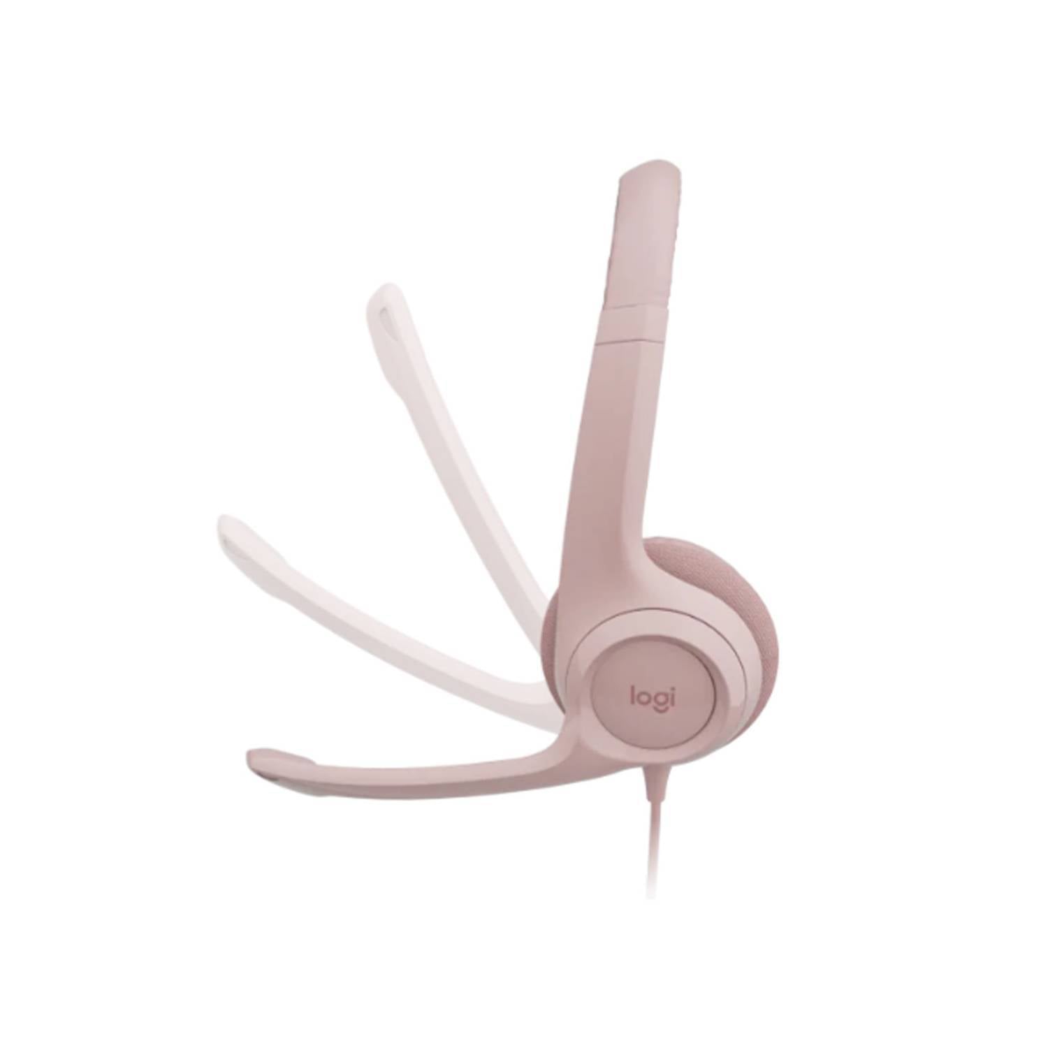 AUDIFONO CON MICROFONO LOGITECH H390 USB NOISE CANCELLING ROSE - 3