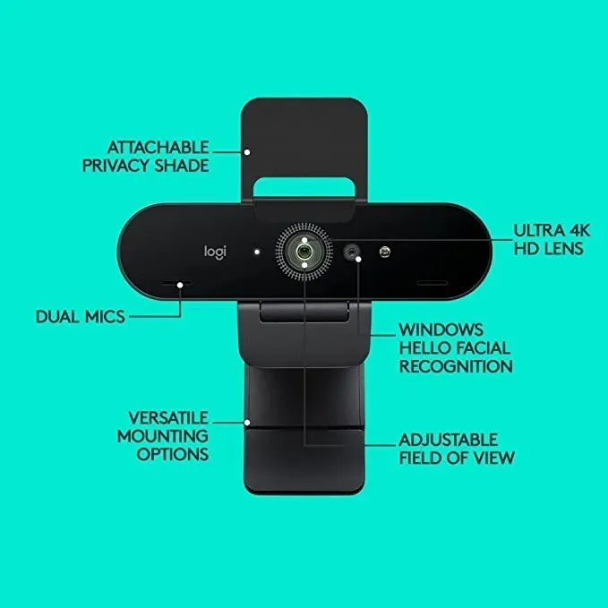 WEBCAM LOGITECH BRIO 4K PRO COLOR NEGRO - 2