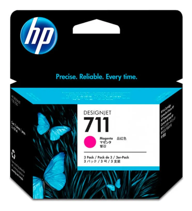 KIT CARTUCHO DE TINTA HP 711 NEGRO 80ML Y COLORES 29ML - 4