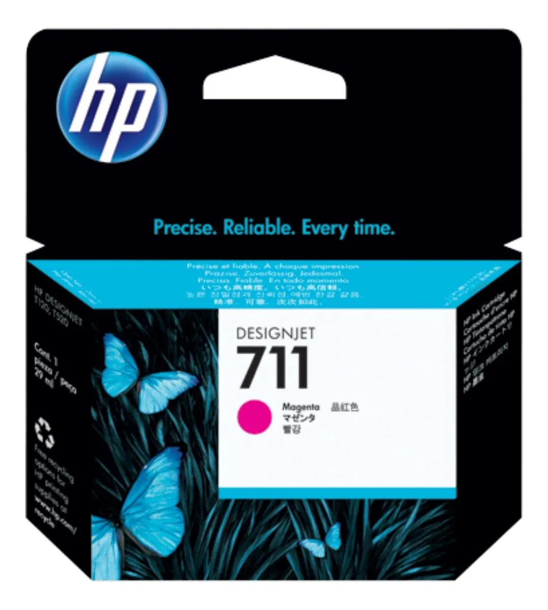 KIT CARTUCHO DE TINTA HP 711 NEGRO 39ML Y COLORES 29ML - 2