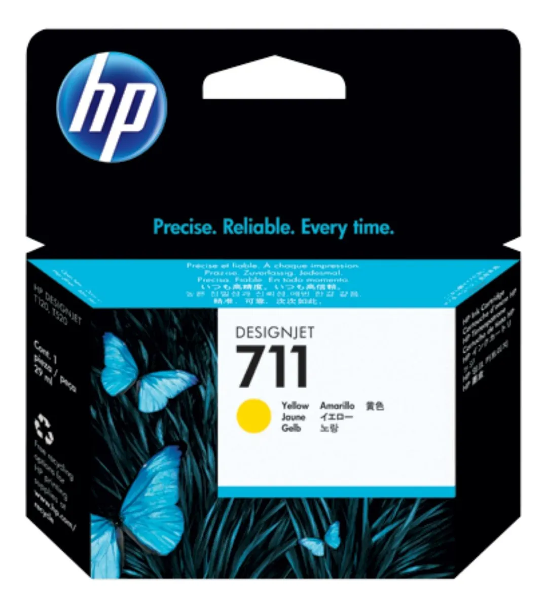 KIT CARTUCHO DE TINTA HP 711 NEGRO 39ML Y COLORES 29ML - 3