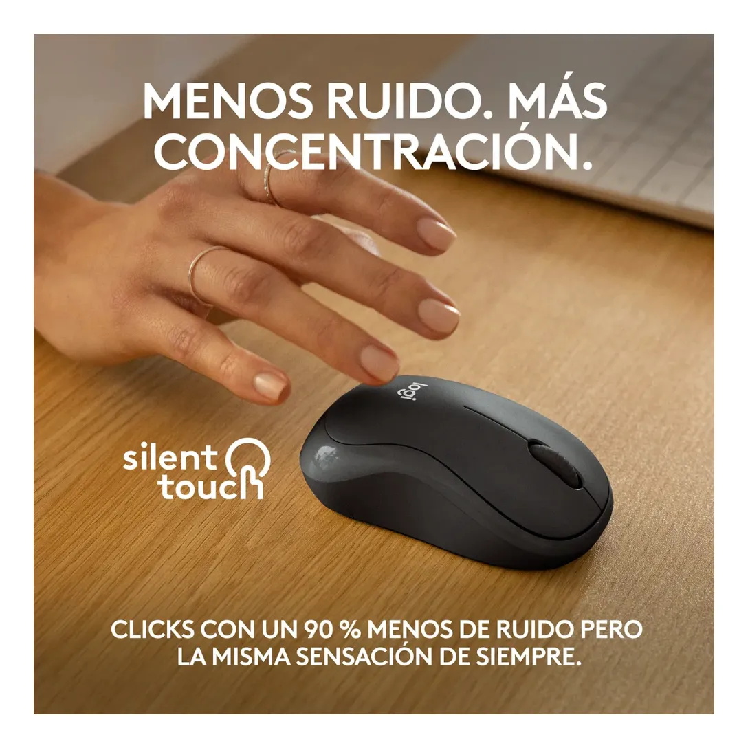 MOUSE LOGITECH M240 NEGRO INALÁMBRICO CON BLUETOOTH Y MOUSE PAD PACK DE PRECISIÓN - 3