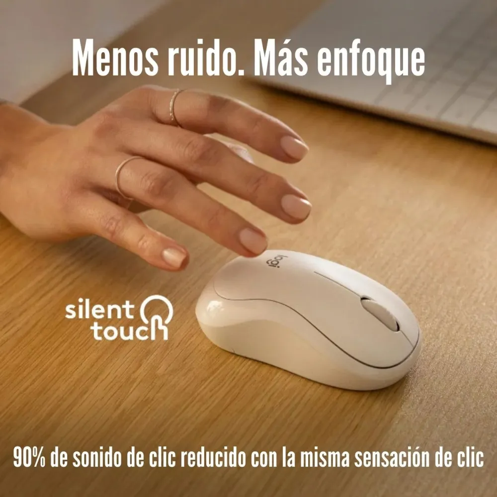 MOUSE LOGITECH M240 BLANCO INALÁMBRICO CON BLUETOOTH Y MOUSE PAD PACK DE PRECISIÓN - 3