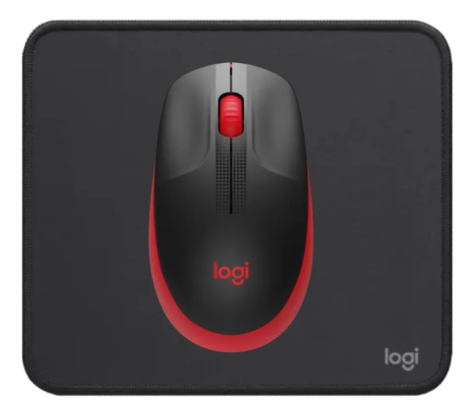 MOUSE INALAMBRICO M190 Y MOUSE PAD LOGITECH ROJO - 1