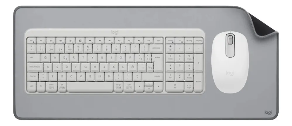 TECLADO LOGITECH K250 + MOUSE M196 + MOUSEPAD SALPICADURA LARGE BLANCO - 1