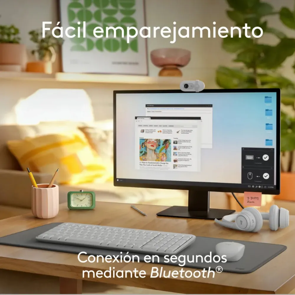 TECLADO LOGITECH K250 + MOUSE M196 + MOUSEPAD SALPICADURA LARGE BLANCO - 2
