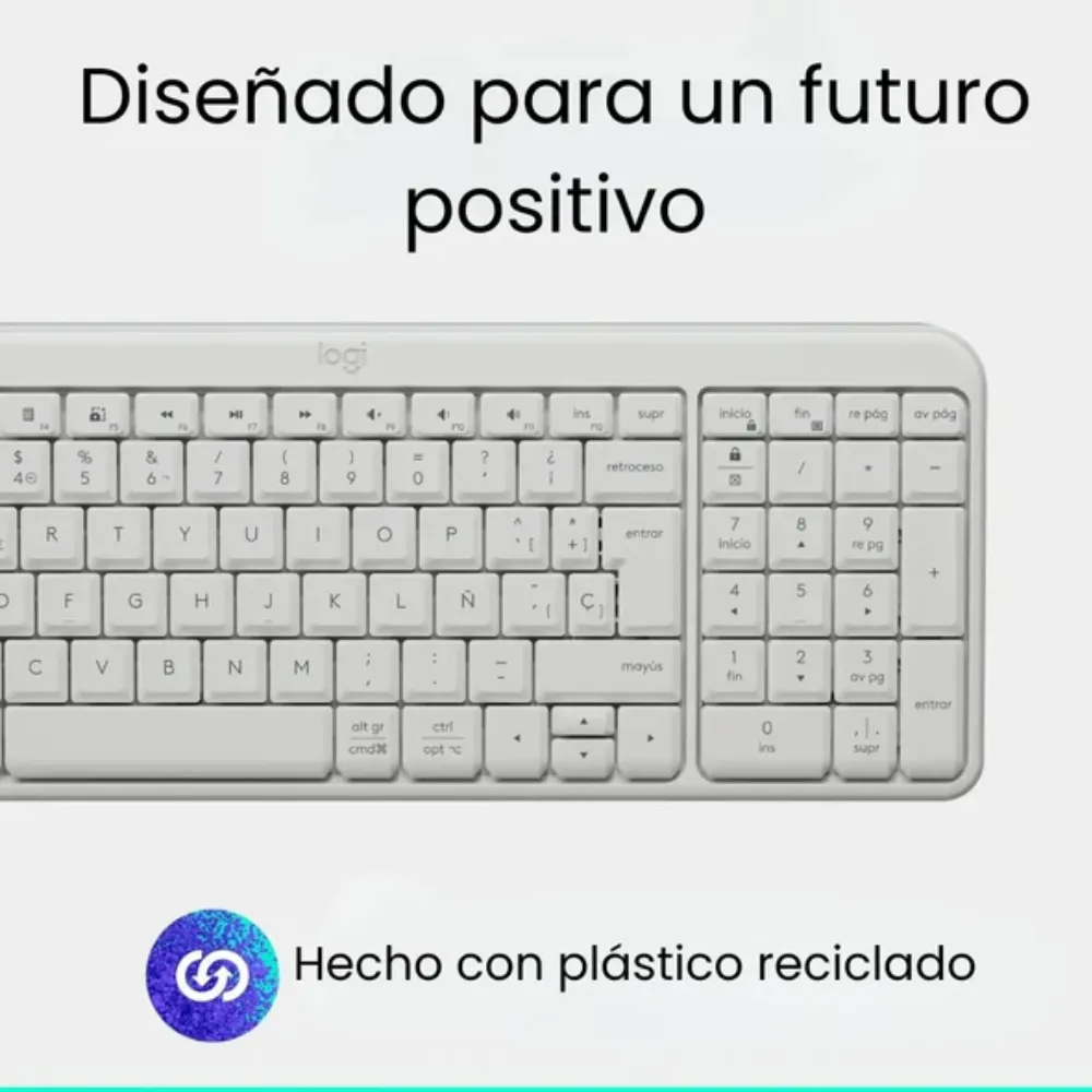TECLADO LOGITECH K250 + MOUSE M196 + MOUSEPAD SALPICADURA LARGE BLANCO - 5