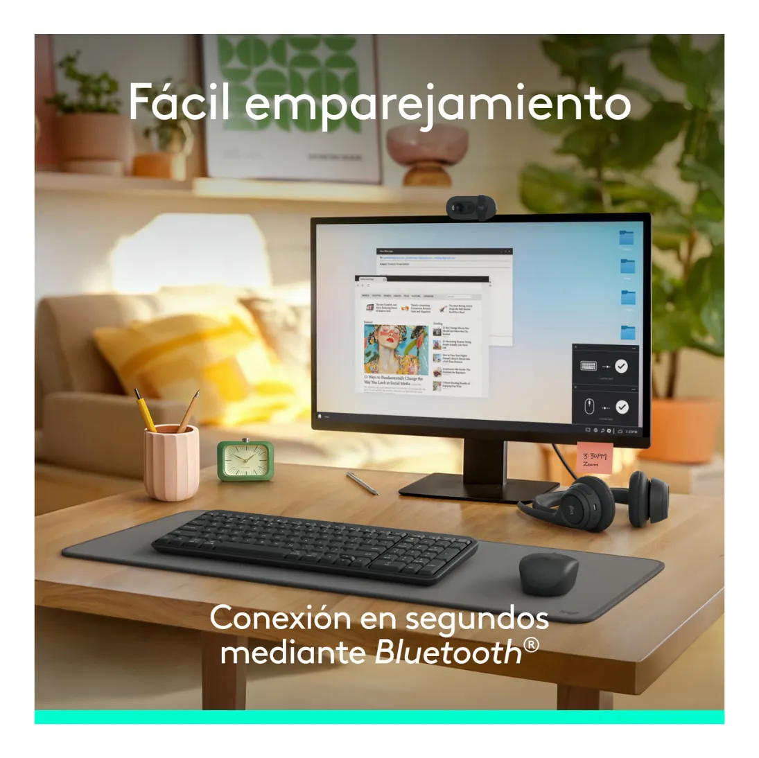 TECLADO LOGITECH K250 + MOUSE M196 + MOUSEPAD SALPICADURA LARGE NEGRO - 2