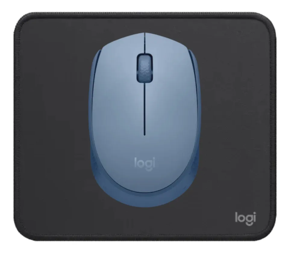 MOUSE LOGITECH M170 AZUL ACERO + MOUSEPAD LOGITECH NEGRO - 1