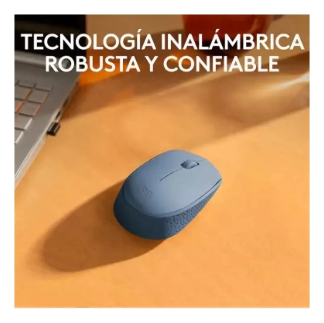 MOUSE LOGITECH M170 AZUL ACERO + MOUSEPAD LOGITECH NEGRO - 3