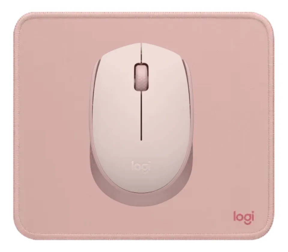 MOUSE LOGITECH M170 NEGRO + MOUSEPAD LOGITECH ROSADO - 1