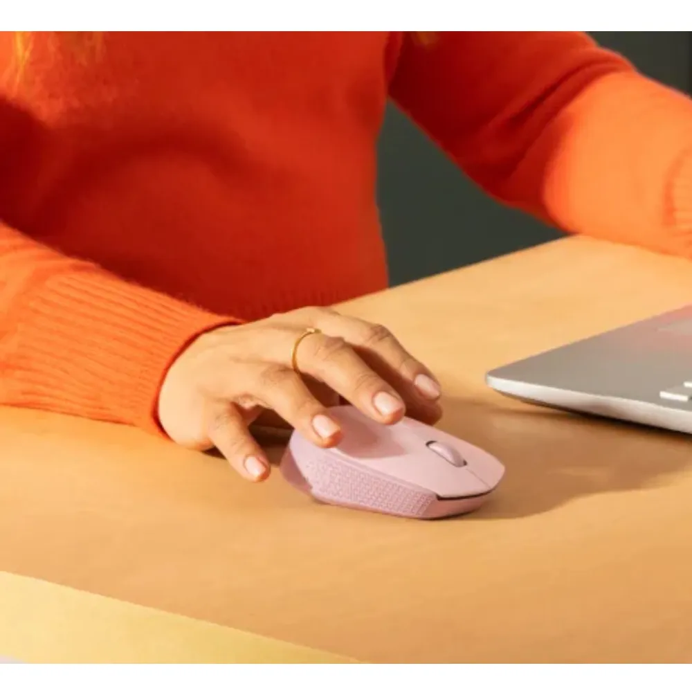 MOUSE LOGITECH M170 NEGRO + MOUSEPAD LOGITECH ROSADO - 2