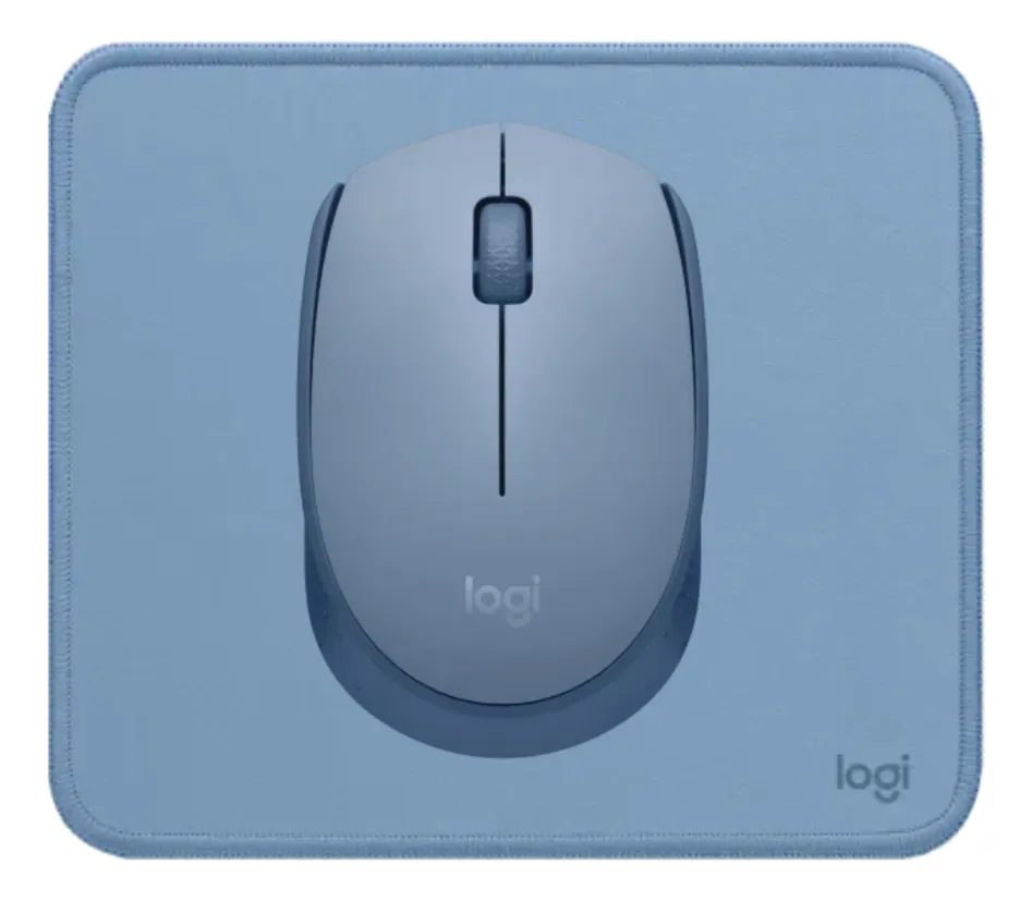 MOUSE LOGITECH M170 NEGRO + MOUSEPAD LOGITECH AZUL ACERO - 1