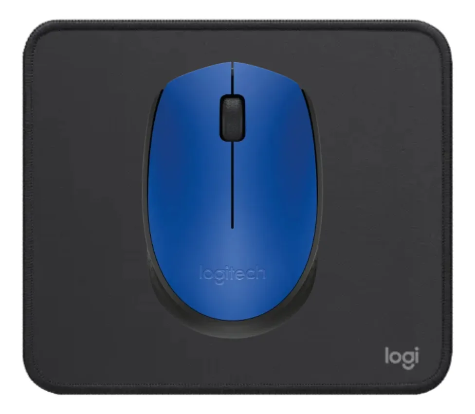MOUSE LOGITECH M170 AZUL + MOUSEPAD LOGITECH NEGRO - 1