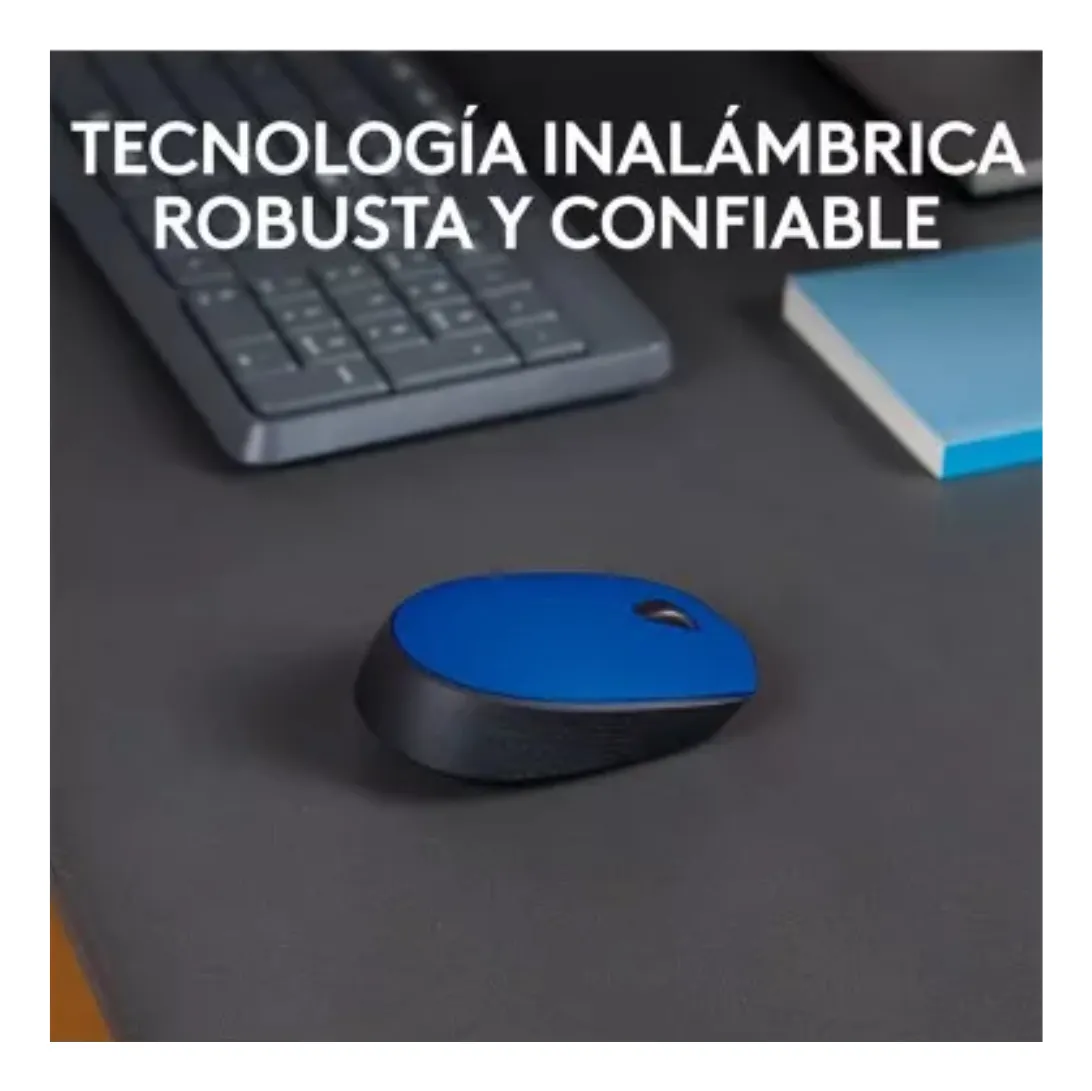 MOUSE LOGITECH M170 AZUL + MOUSEPAD LOGITECH NEGRO - 2