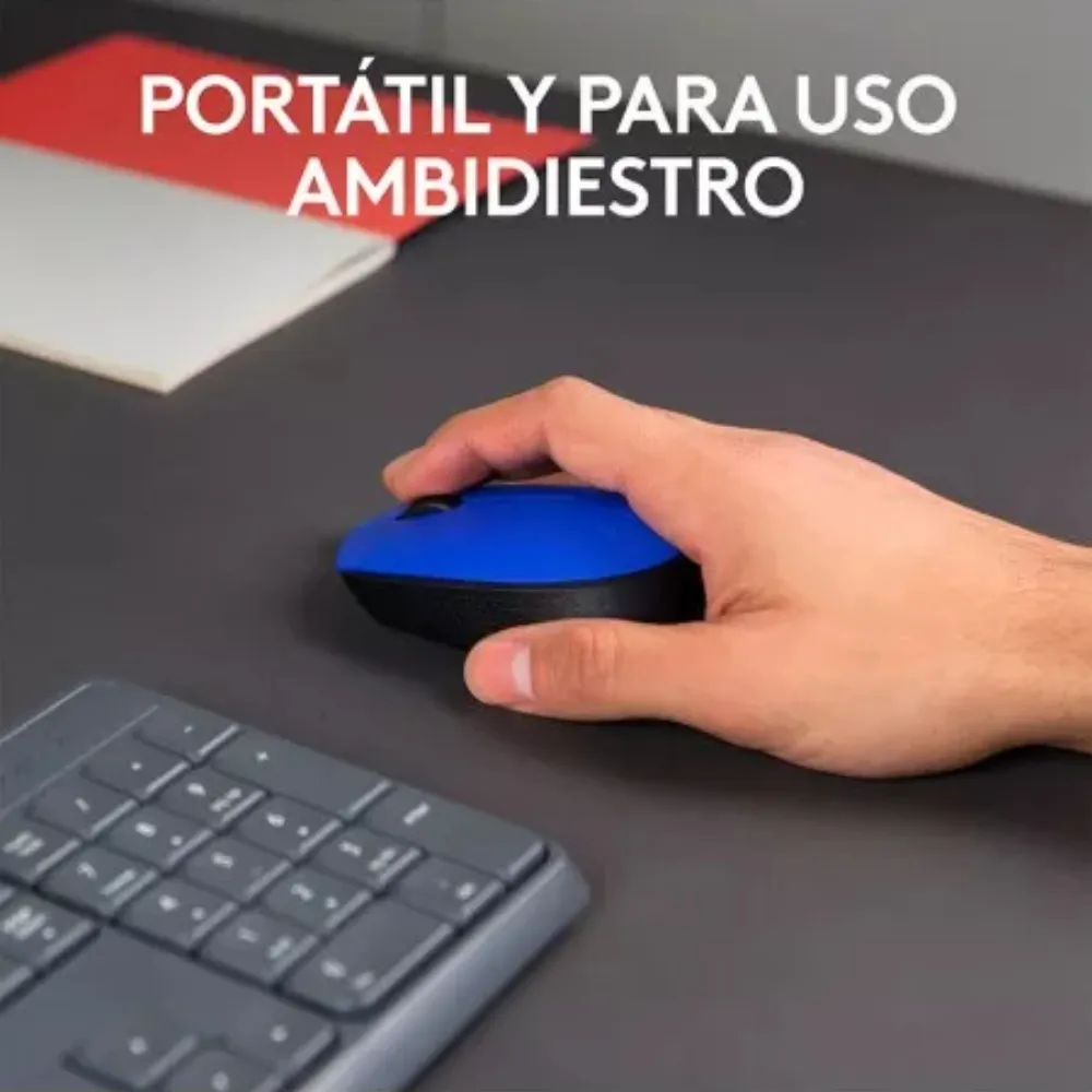 MOUSE LOGITECH M170 AZUL + MOUSEPAD LOGITECH NEGRO - 3