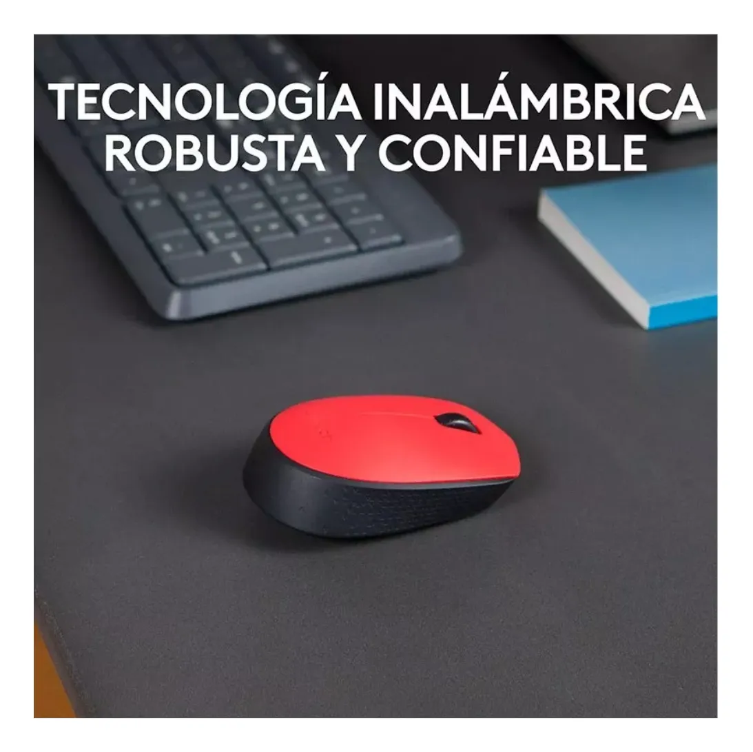 MOUSE LOGITECH M170 ROJO + MOUSEPAD LOGITECH NEGRO - 2