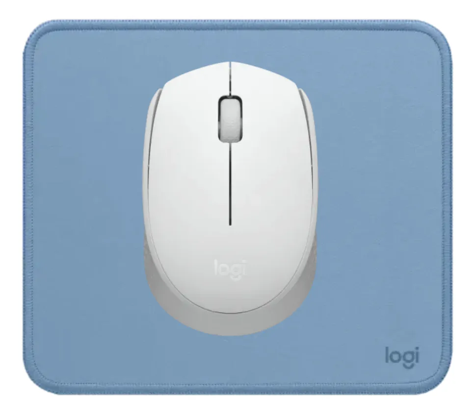 MOUSE LOGITECH M170 BLANCO + MOUSEPAD LOGITECH CELESTE - 1