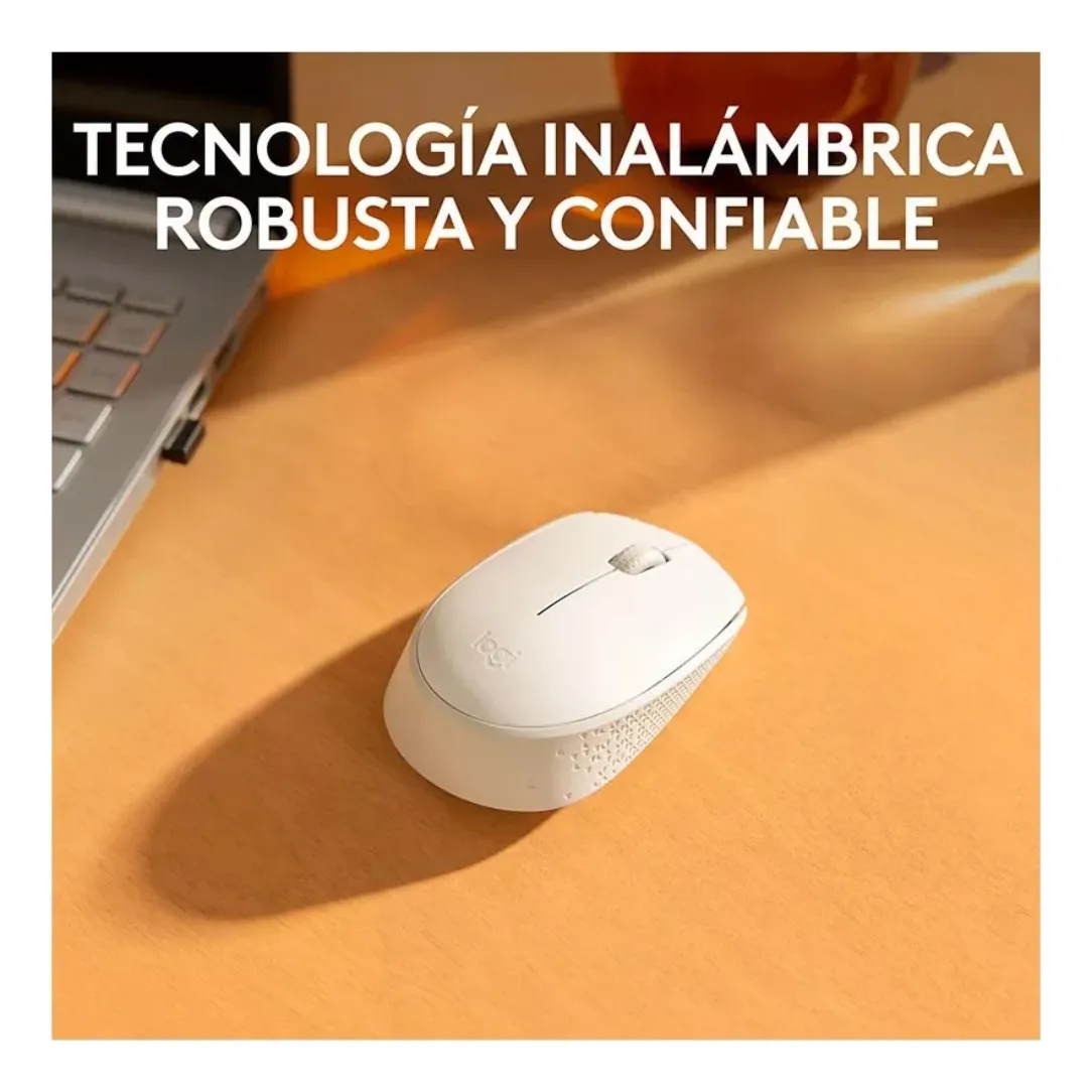 MOUSE LOGITECH M170 BLANCO + MOUSEPAD LOGITECH CELESTE - 3