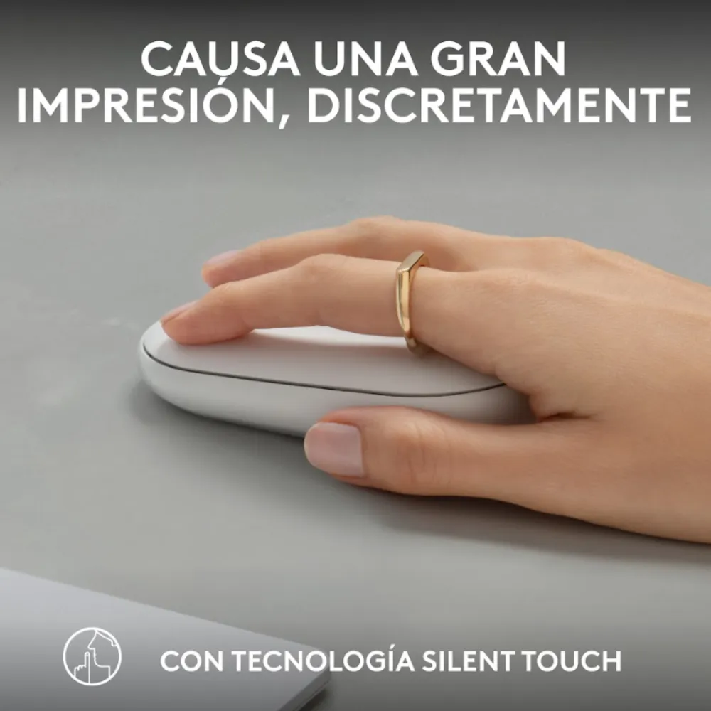 MOUSE M350S BLUETOOTH Y MOUSE PAD LOGITECH BLANCO - 4