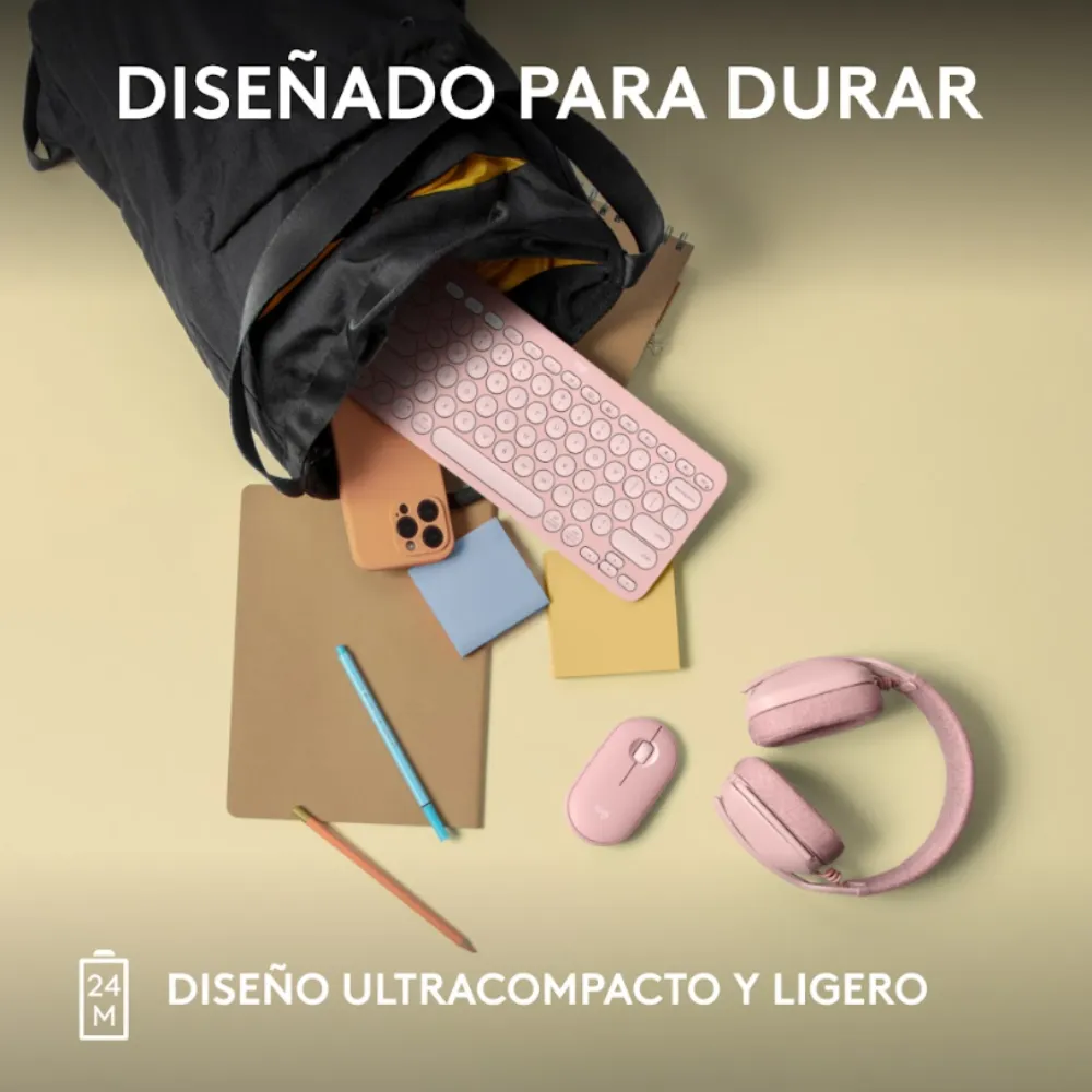 MOUSE M350S BLUETOOTH Y MOUSE PAD LOGITECH ROSA - 5