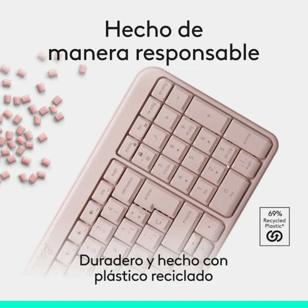 TECLADO K250 Y MOUSE M170 Y PAD MOUSE LOGITECH ROSA - 3