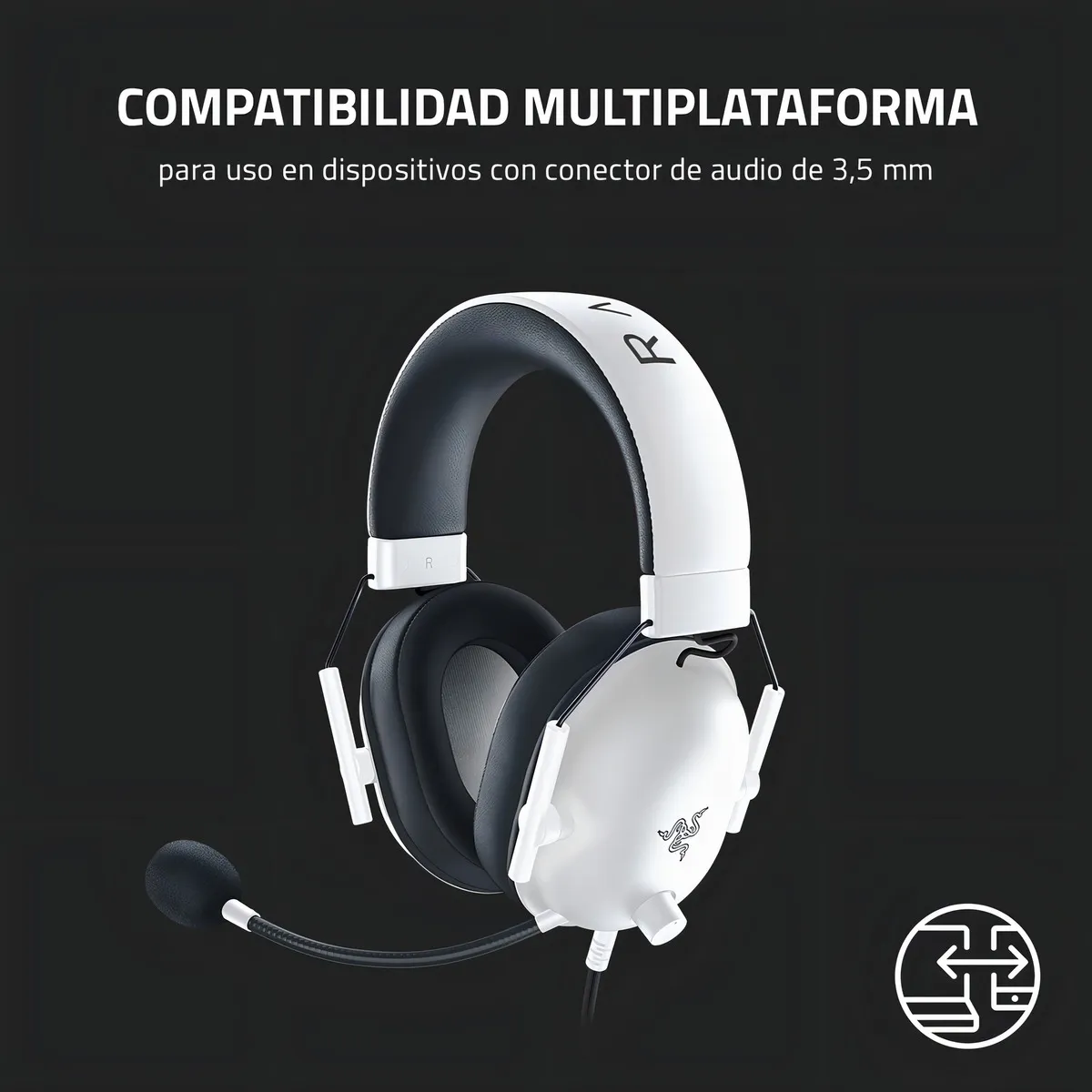 AUDIFONO C/MICROF. RAZER BLACKSHARK V2 X WHITE COLOR BLANCO BLANCO - 3