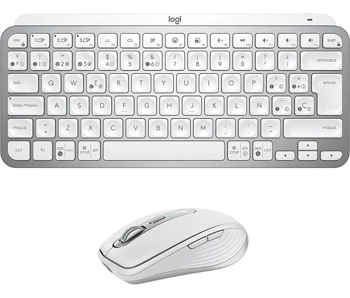 COMBO PRODUCTIVIDAD LOGITECH MX KEYS MINI Y MOUSE INALÁMBRICO MX ANYWHERE 3S BLANCO - 1