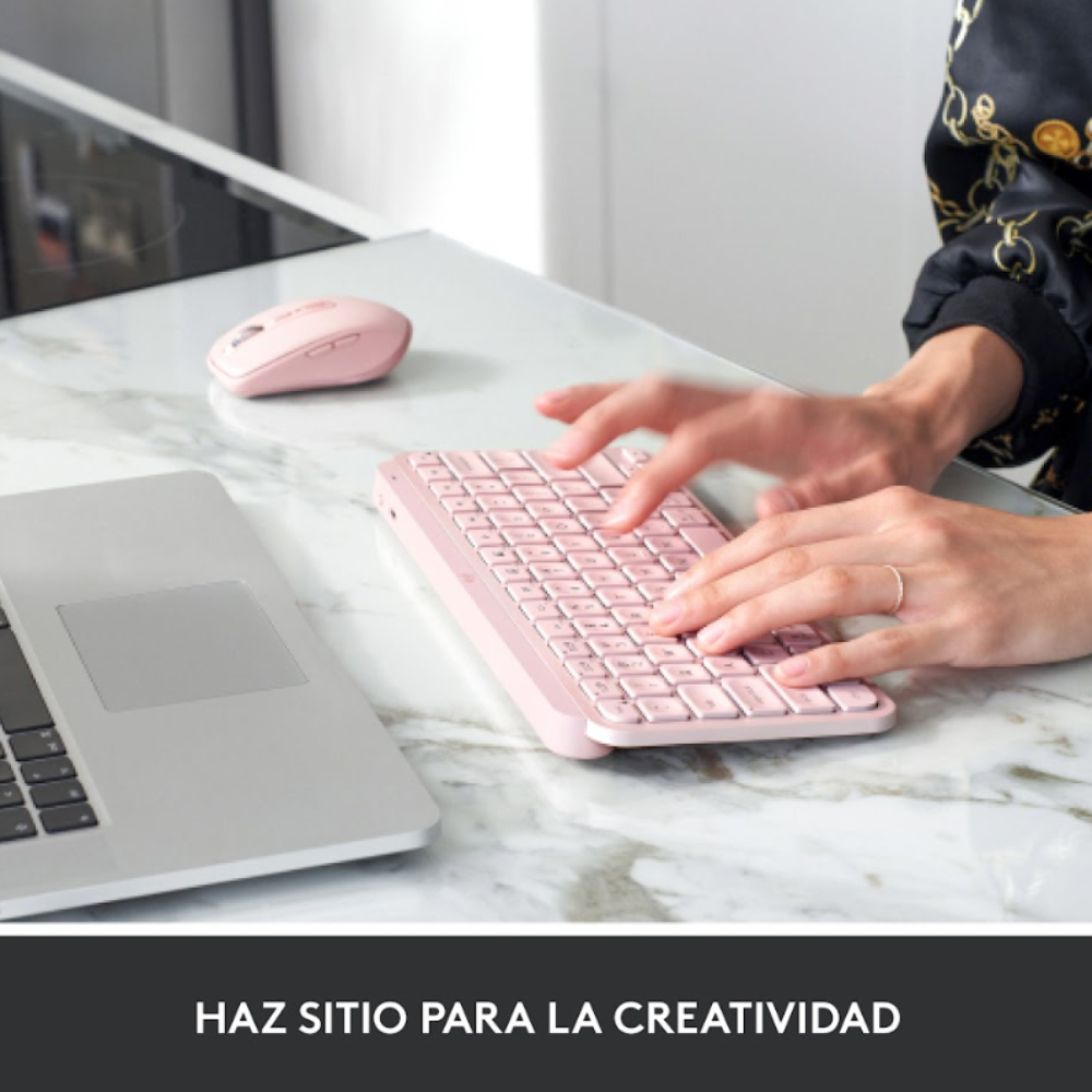 COMBO PRODUCTIVIDAD LOGITECH MX KEYS MINI Y MOUSE INALÁMBRICO MX ANYWHERE 3S ROSA - 6