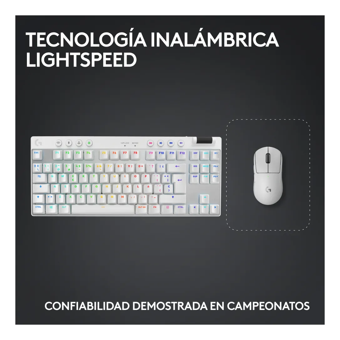 TECLADO + MOUSE LOGITECH G PRO X TKL G PRO X SUPERLIGHT 2 BLANCO - 3