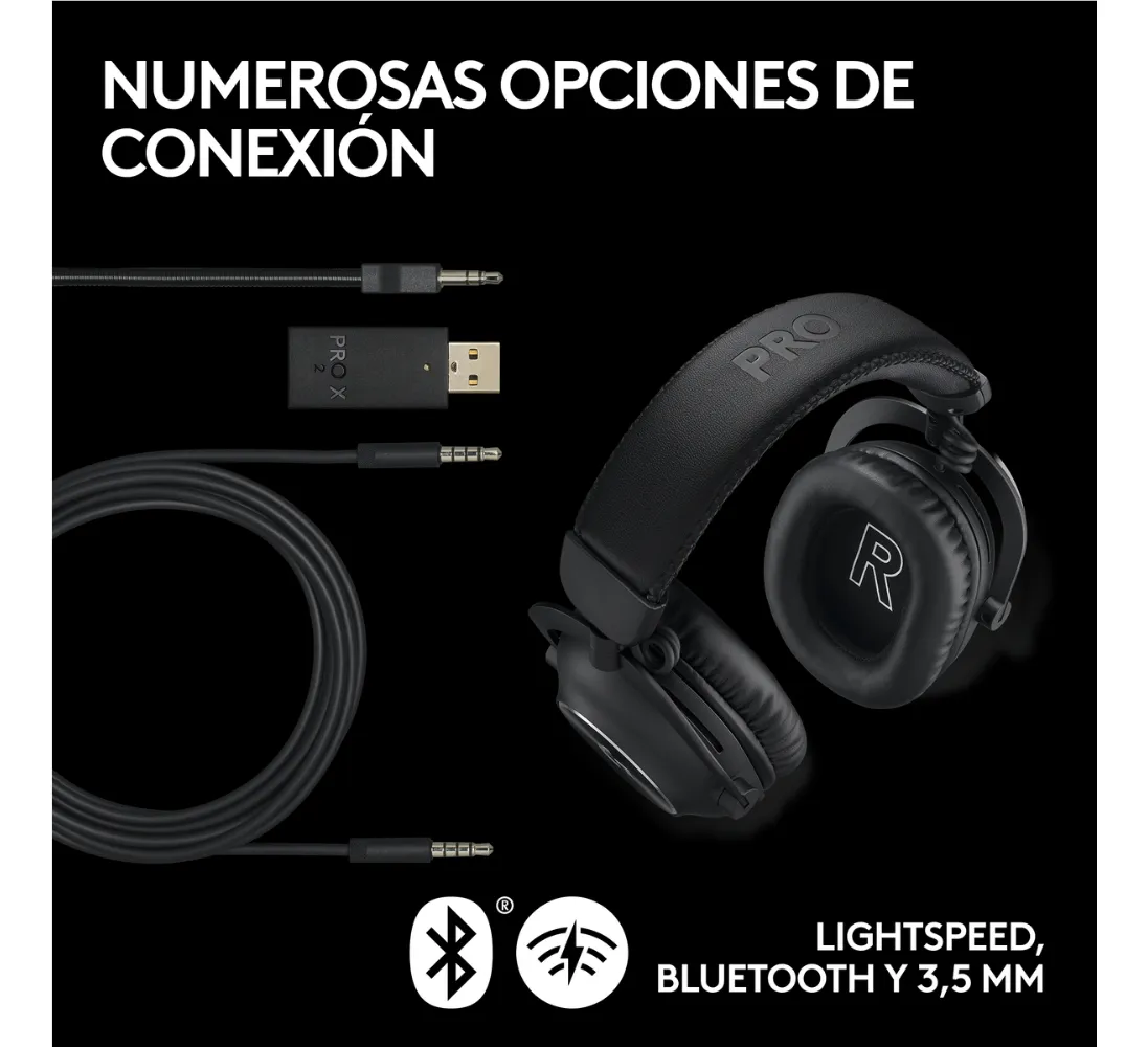KIT LOGITECH AUDIFONO PRO X 2 + MOUSE SUPERLIGHT 2 NEGRO - 3