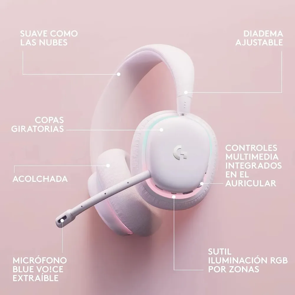 LOGITECH G735 AURORA AURICULARES INALÁMBRICOS Y MOUSE G705 KIT GAMING - 5