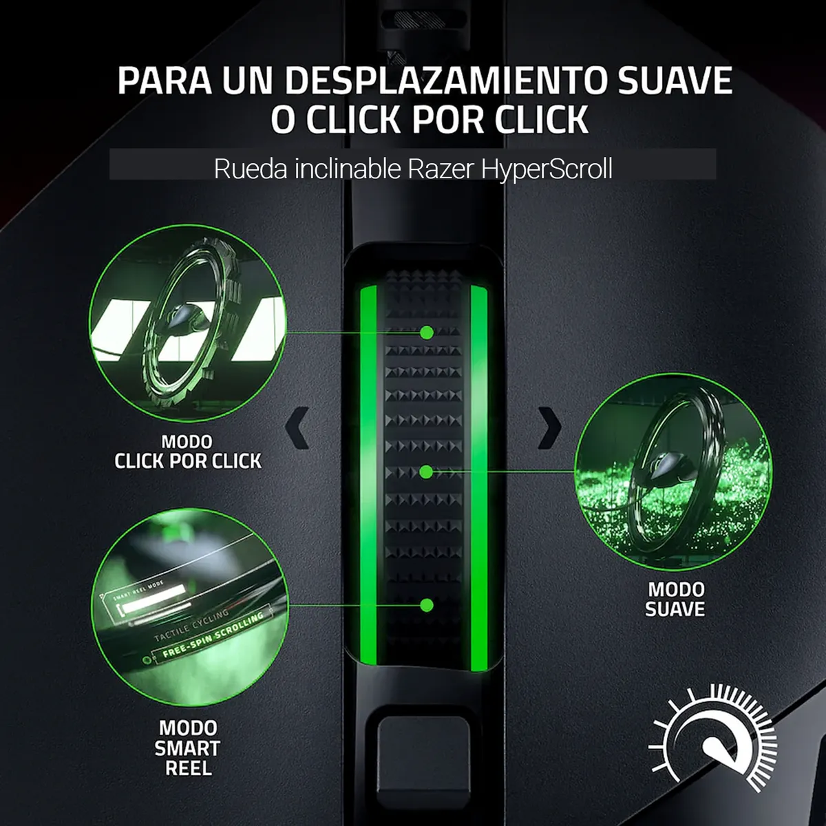MOUSE RAZER BASILISK V3 RGB 11 BOTONES 26K DPI USB ERGONÓMIC NEGRO - 4