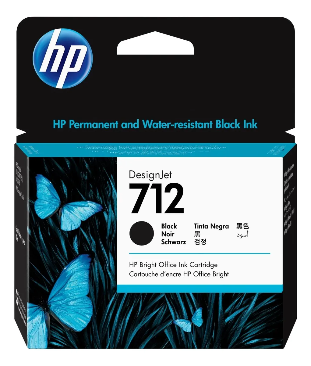 KIT TINTA HP 712 ORIGINAL 38ML NEGRO Y 29ML COLORES - 2