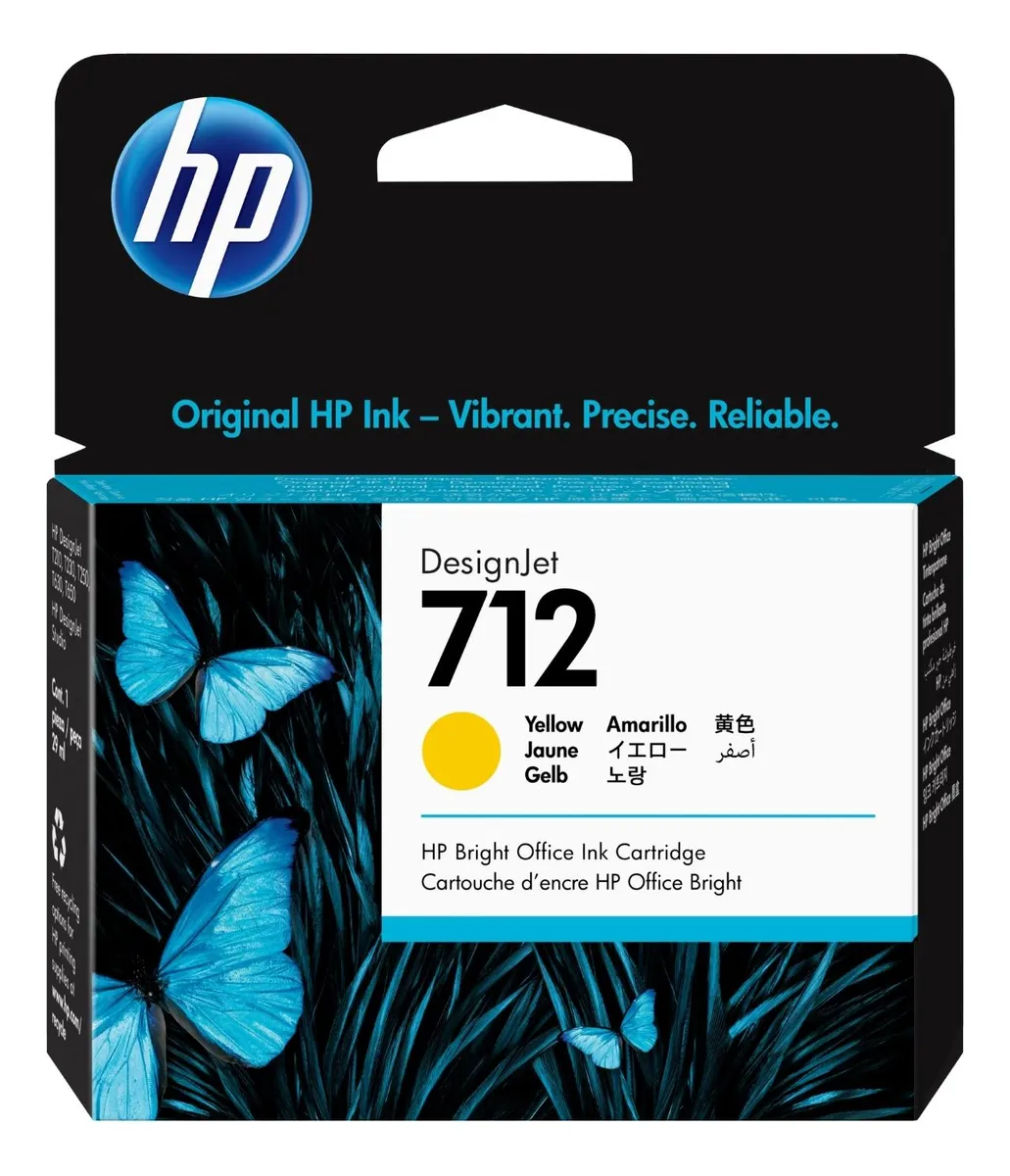 KIT TINTA HP 712 ORIGINAL 38ML NEGRO Y 29ML COLORES - 3